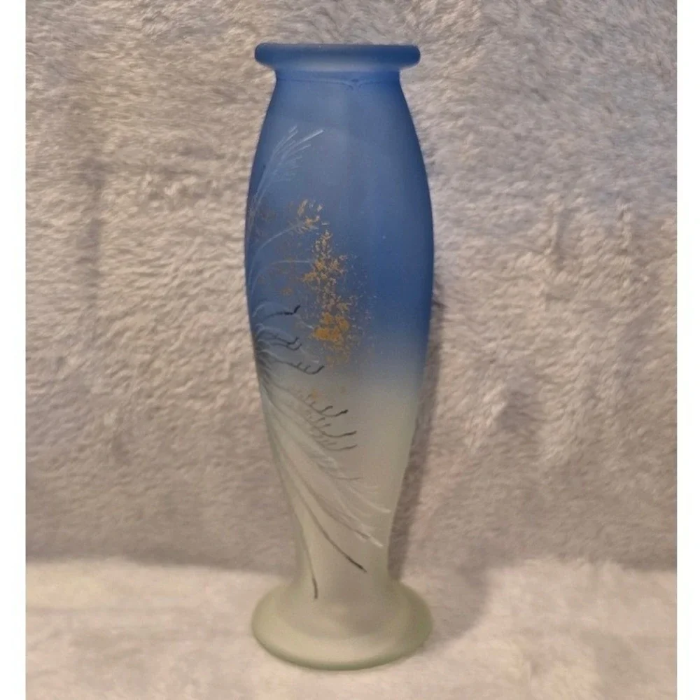 Schott Zwiesel‎ Art Glass Ambiente Satin Blue Glass Vase 7.5